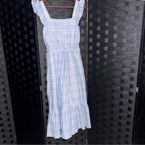 Blue and White Plaid Women's Dress